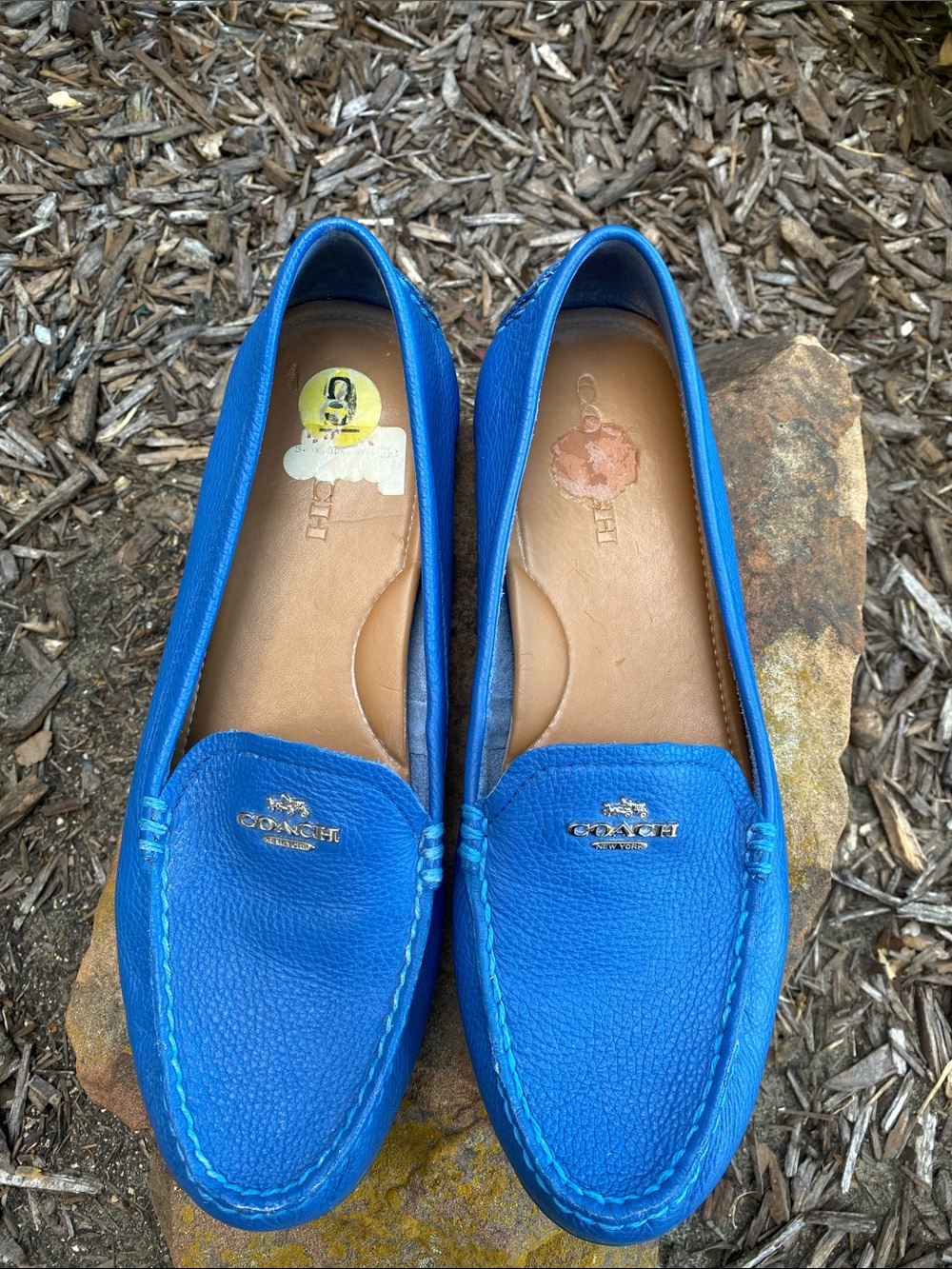 Coach Mary Lockup Blue Leather Flats - Picture 8 of 16